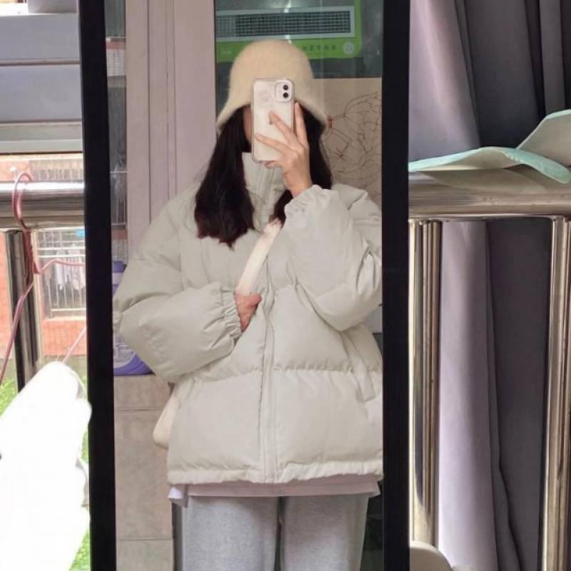 Pink Women's Short Down Coat - 2025 New Autumn/Winter Korean Style, Small Size, Thick and Cozy for Students