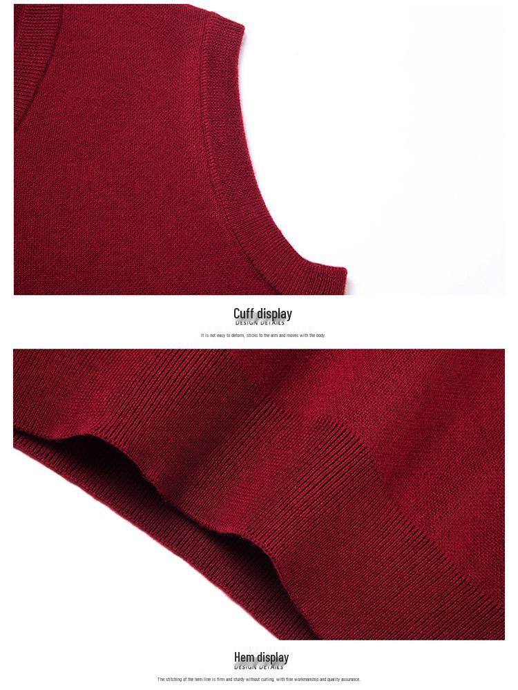 Herren Ordos Kaschmir V-Ausschnitt Strickweste - Verdickt, Warm, Ärmellose Wolle für Herbst/Winter