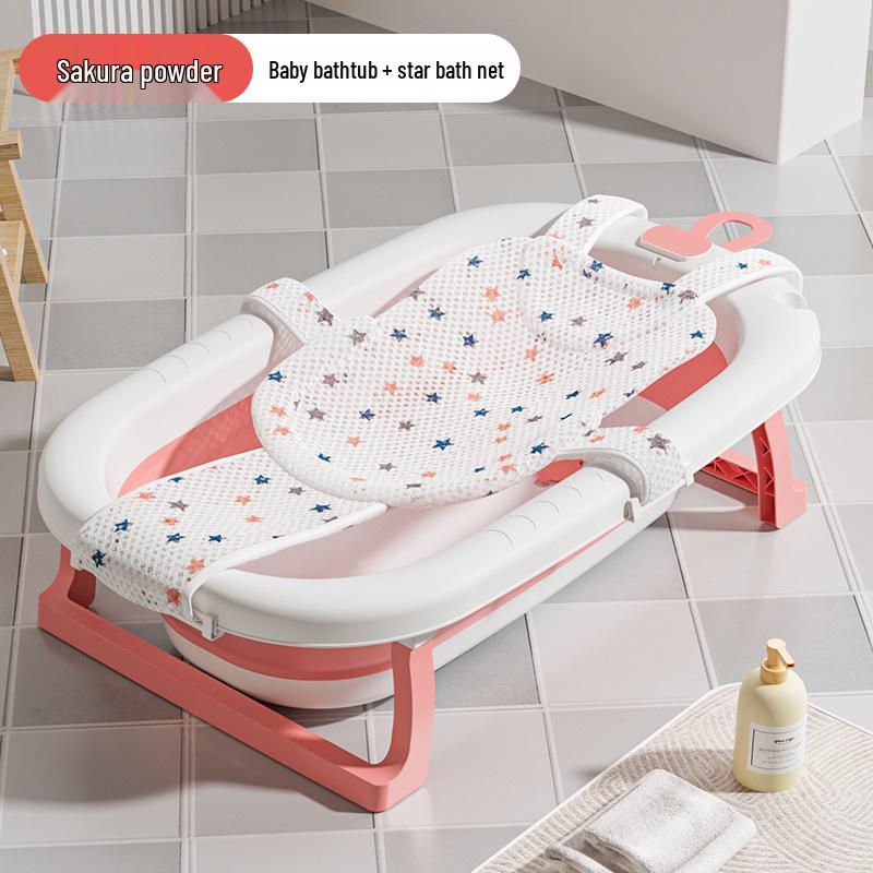 Foldable Baby Bathtub - Large, Sit or Lie for Kids, Newborn Bath Essentials for Home Use