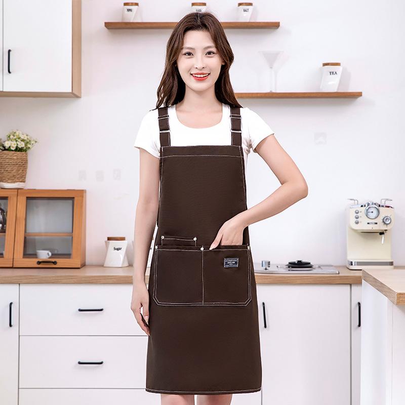 Unisex Waterproof Canvas Apron for Kitchens, Salons, and Catering – Custom Logo/Text Printing Available