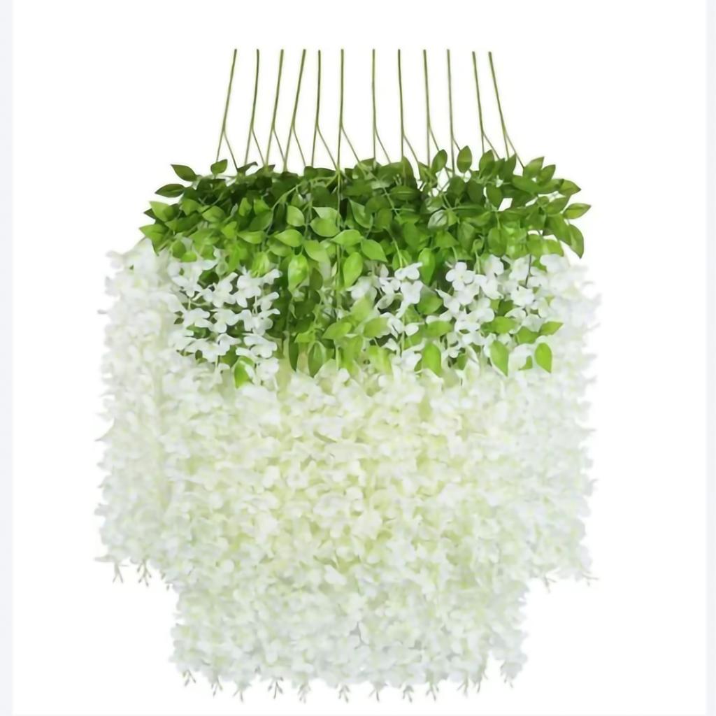 12Pcs Wisteria Vines Delicate Texture Natural Colors Durable Elegant Style Flower Vines