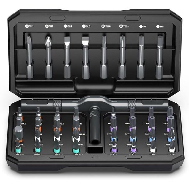 42 in 1 Magnetic Screwdriver Set, DIY Ratchet Screwdriver Set, Multi Bit Magnetic Drive Set with Detachable Ratchet Handle, Portable Compact Repair