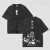 Manga Jujutsu Kaisen Ryomen Sukuna Printed Tee Men Women Clothing Washed Cotton T-shirt Vintage Casual T Shirt Harajuku Tshirt