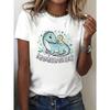 Mamasaurus Print T-shirt, Short Sleeve Crew Neck Casual Top for Summer & Spring, Women's Clothing