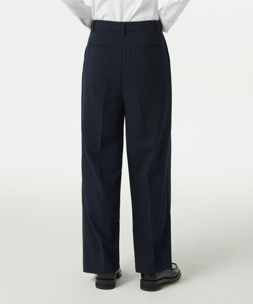MUSINSA STANDARD WOMAN Women'S Lightweight High-Waisted Wide Hidden Banding Slacks [Navy]