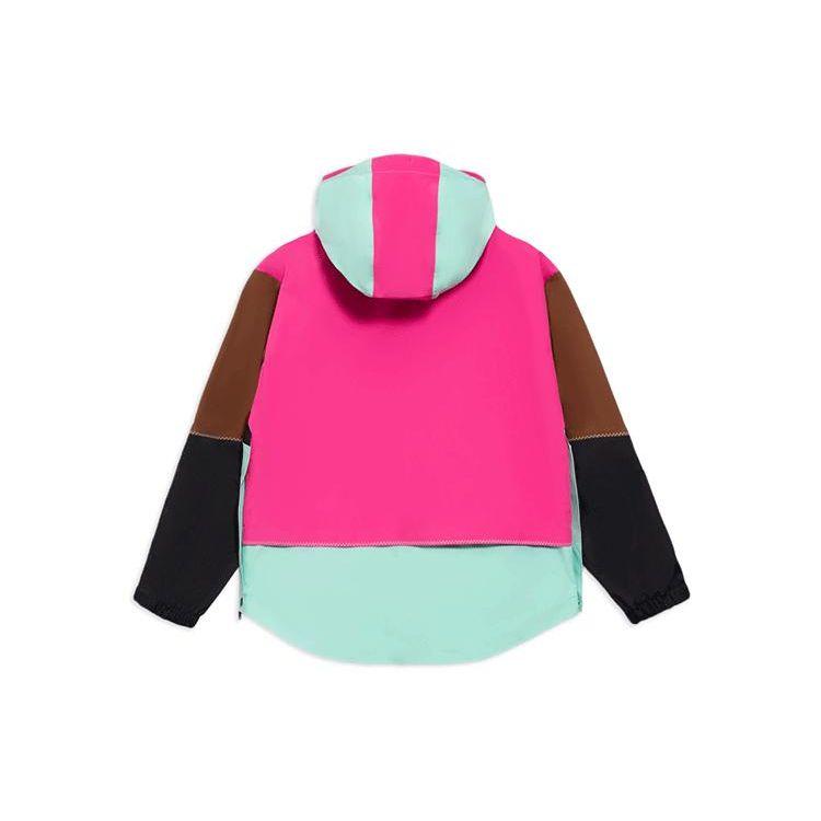 Li Ning Color Block Loose Casual Sports Hooded Jacket Men Jacket Pink AFDS249-1