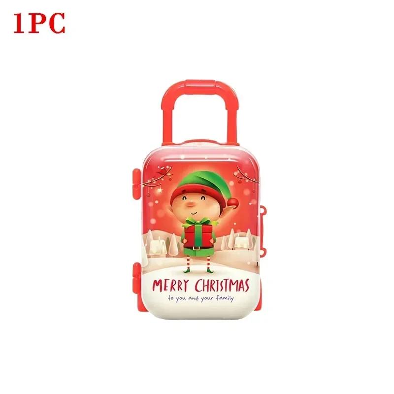 

2025 Новый дорожный чемодан для кукол Мини-размера, чемодан на колесиках, имитация багажа, аксессуары для кукол, рождественская коробка конфет, пластик