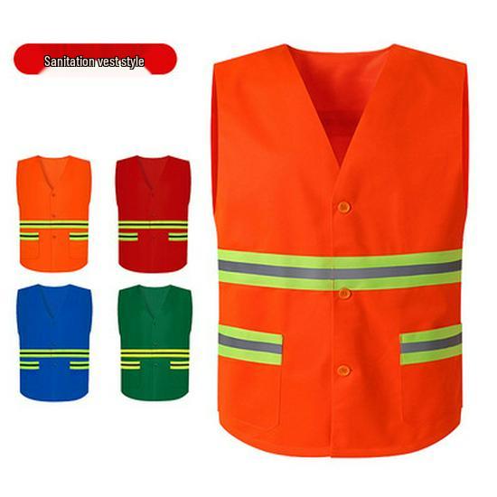 Multi-Pocket Reflective Safety Vest for Construction and Traffic Duty
