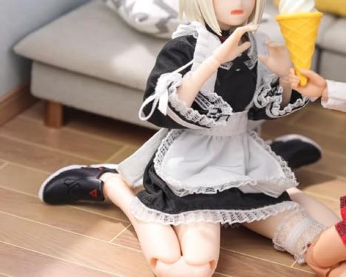 Maßstab CJWK sexy schönes Highschool-Mädchen JK schwarz-weißes Dienstmädchen-Outfit für Actionfiguren Schuhe und Socken nicht [TOYBARJAPAN] 1/12 (Körper, Kopf,