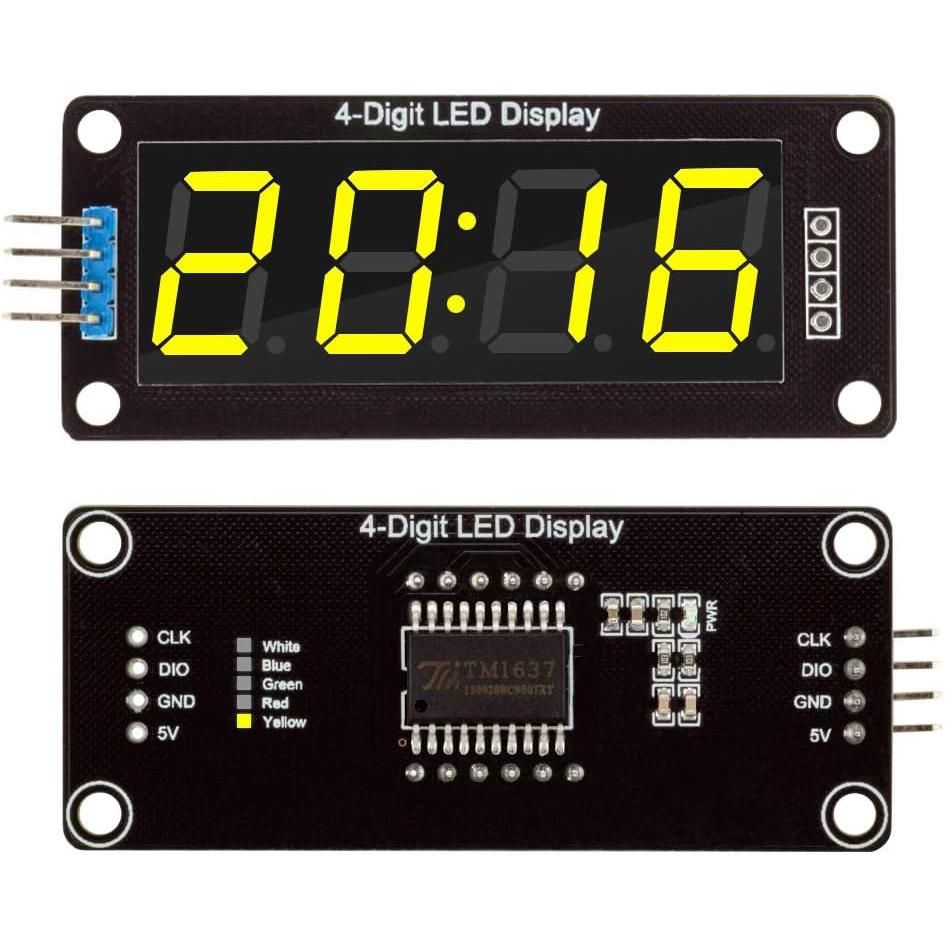 Red/Green/White/Yellow/Blue Colors TM1637 0.56" LED Display Digital Tube Decimal 7 Segment 4 Digit Clock Double Displays Dots