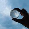 Handcrafted Crystal Ball Decoration - A Glass Ball with a Golden Base Depicting the Galaxy Starry Sky. Ideal for Valentine's Day