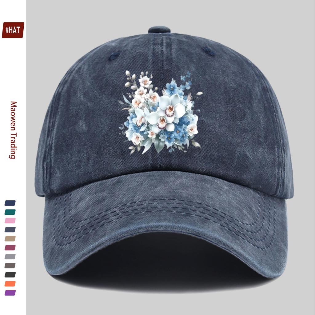 pc Adorned with Soft Floral Pattern Printed Baseball Cap Perfect for Spring Summer Wear Design Decor Hat Comfortable Lightwei