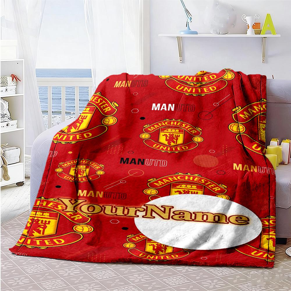 Manchester Personalized Name Blanket Multi-purpose Personalized Blanket Warmthful Decor Throw For Seaside Chair Office Livingroom