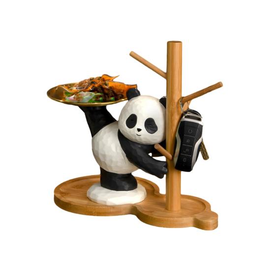 

Лоток для хранения ключей в виде панды, органайзер для статуэтки панды из смолы, декоративный лоток для хранения панды C