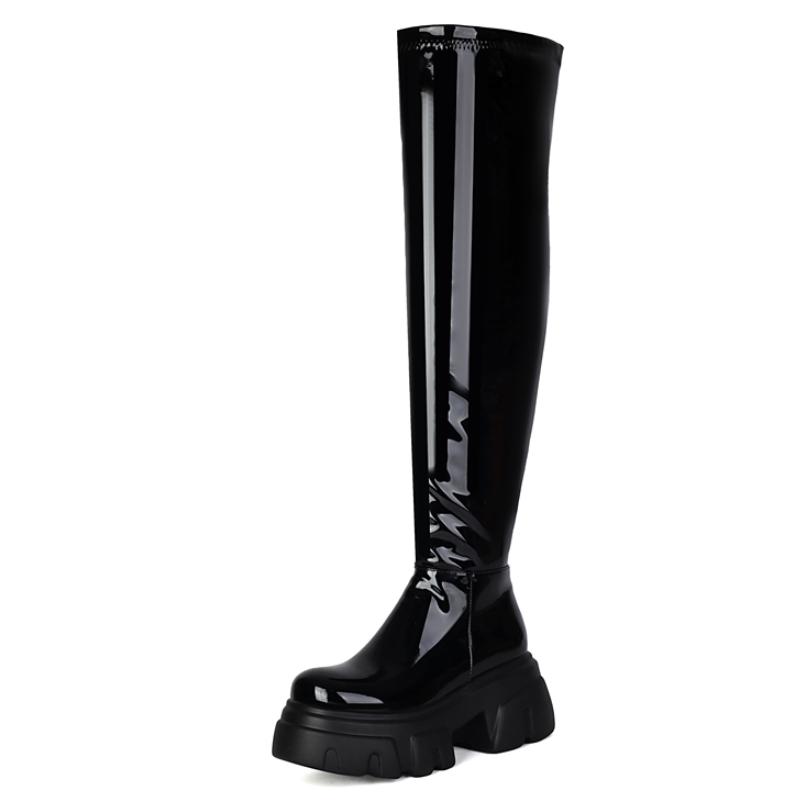 

Platform Women s Thigh High Boots 2025 New Punk Heels Over-the-knee Boot Black Red White Long Footwear Shoes Ladies Large Size 39 чёрный