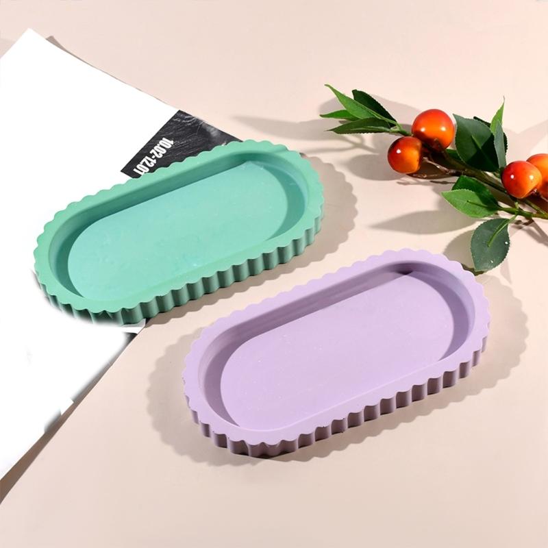 Große ovale stabile Silikonform für Harz- und Betonbastelbedarf Heimdekoration Untersetzer für den täglichen Gebrauch