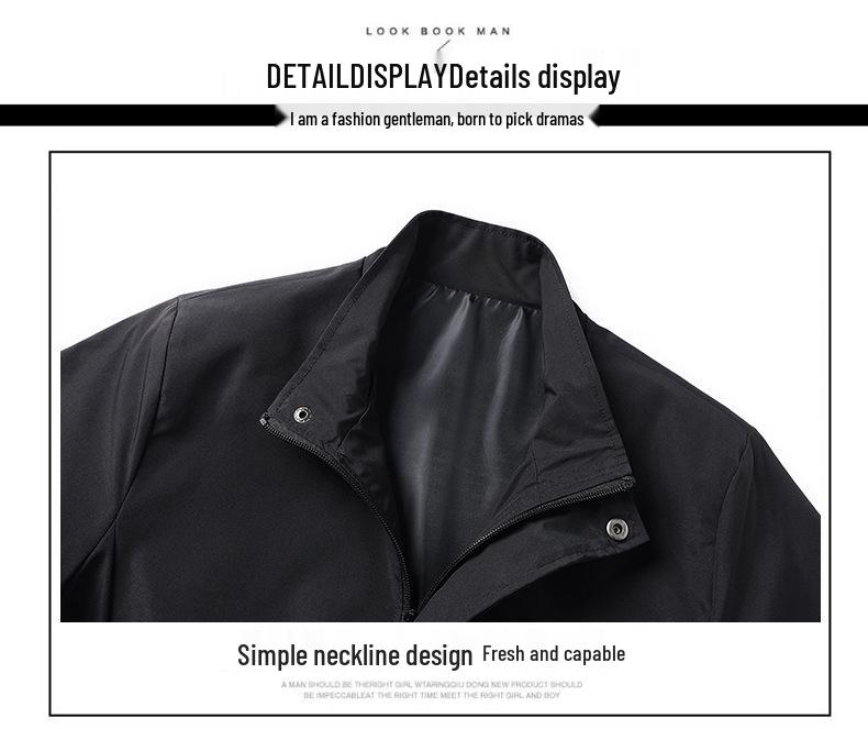 Men's Stand-up Collar Jacket - Spring/Autumn 2024 Korean Casual Plus Size Student Outerwear