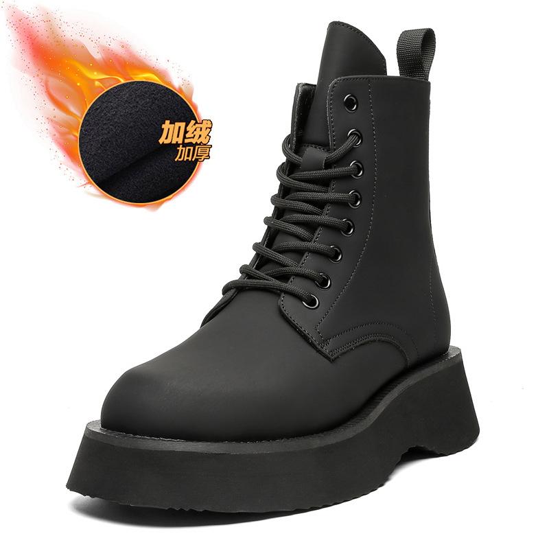 2024 men's new Martin boots high-top lace-up thick-soled heightening British versatile tooling boots men 22310-J