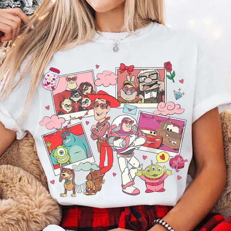 Pixar Characters Valentine Photos Shirt Toy Story Lights S