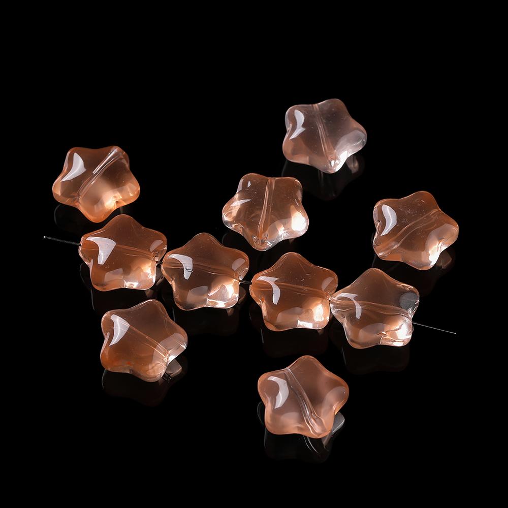 10pcs Colored Star Shaped Beads Glass Spacer Loose Beads for DIY Phone Chains Necklaces Bracelets Crafts Jewelry Making Findings