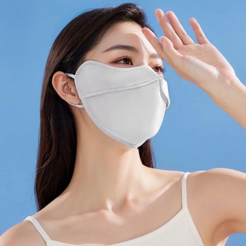 Nylon Ice Silk Sunscreen Mask Sunscreen Face Scarf Face Gini Mask Thin Summer Face Cover  Outdoor