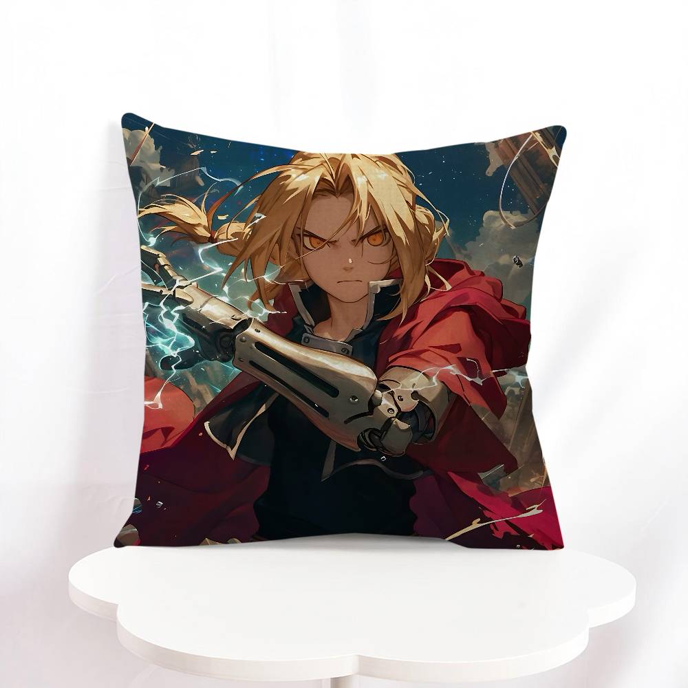 E-Edward Elric Cushion Cover Pillowcase Upholstery Sofa Throw Pillow Home Decor Pillowcas