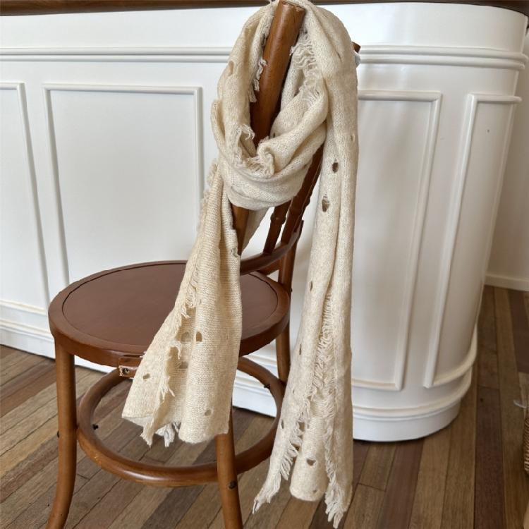 Ragged Knitted Neck Scarf Plush Warm for Men Women Winter Season Neck Gaiter Stylish Winter Neckwear