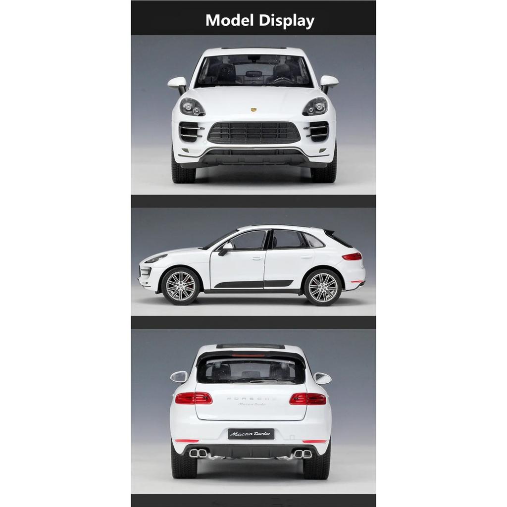 Welly 1/24 Porsche Macan Turbo SUV Alloy Car Model Diecasts Metal Toys Vehicles High Simulation Collection Series Childrens Gift