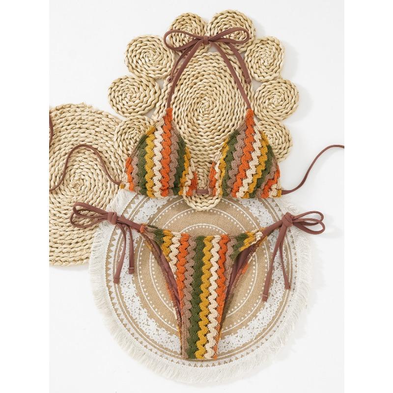 

Женский купальник бикини из двух частей New Wave с цветными бретельками XS