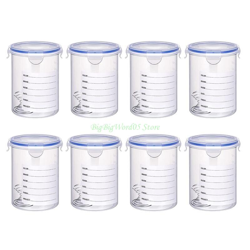 24TE 8Pcs Touch up Paint Storage Cups with Lid & Mixing Tool Paint Storage Container