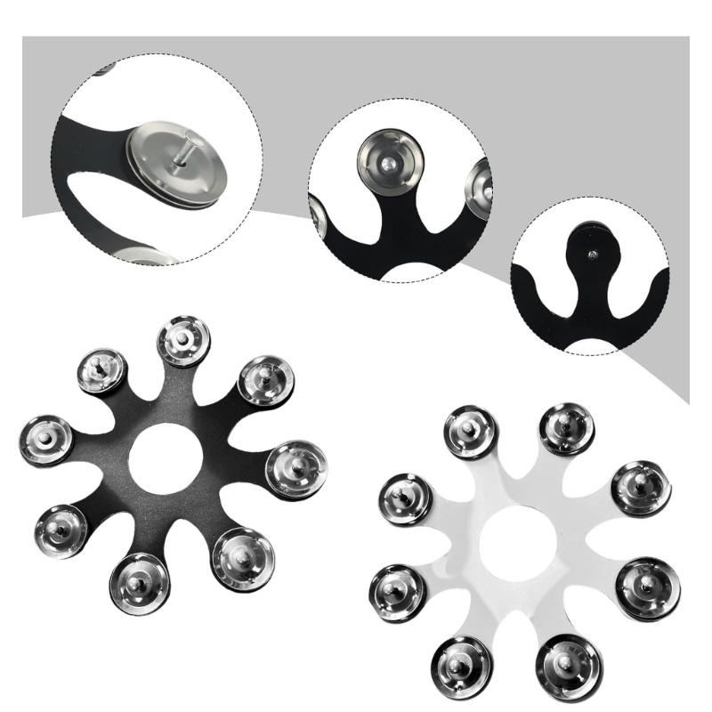 Stainless Steel Drum Cymbals Tambourine Drum Bells Rings and Cymbals Drum Accessories For Enhanced Drum Sound Enduring