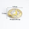 Men's Vintage Full-Grain Cowhide Belt with Stylish Gold & Silver D Letter Oval Buckle, Ethnic Style.