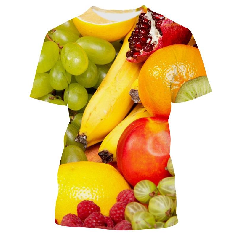 Früchte Beeren Muster Herren T-Shirt Lässig Herren Weich Locker Kurzarm Kleidung Modisch Streetwear Lustig Rundhals Oberteile