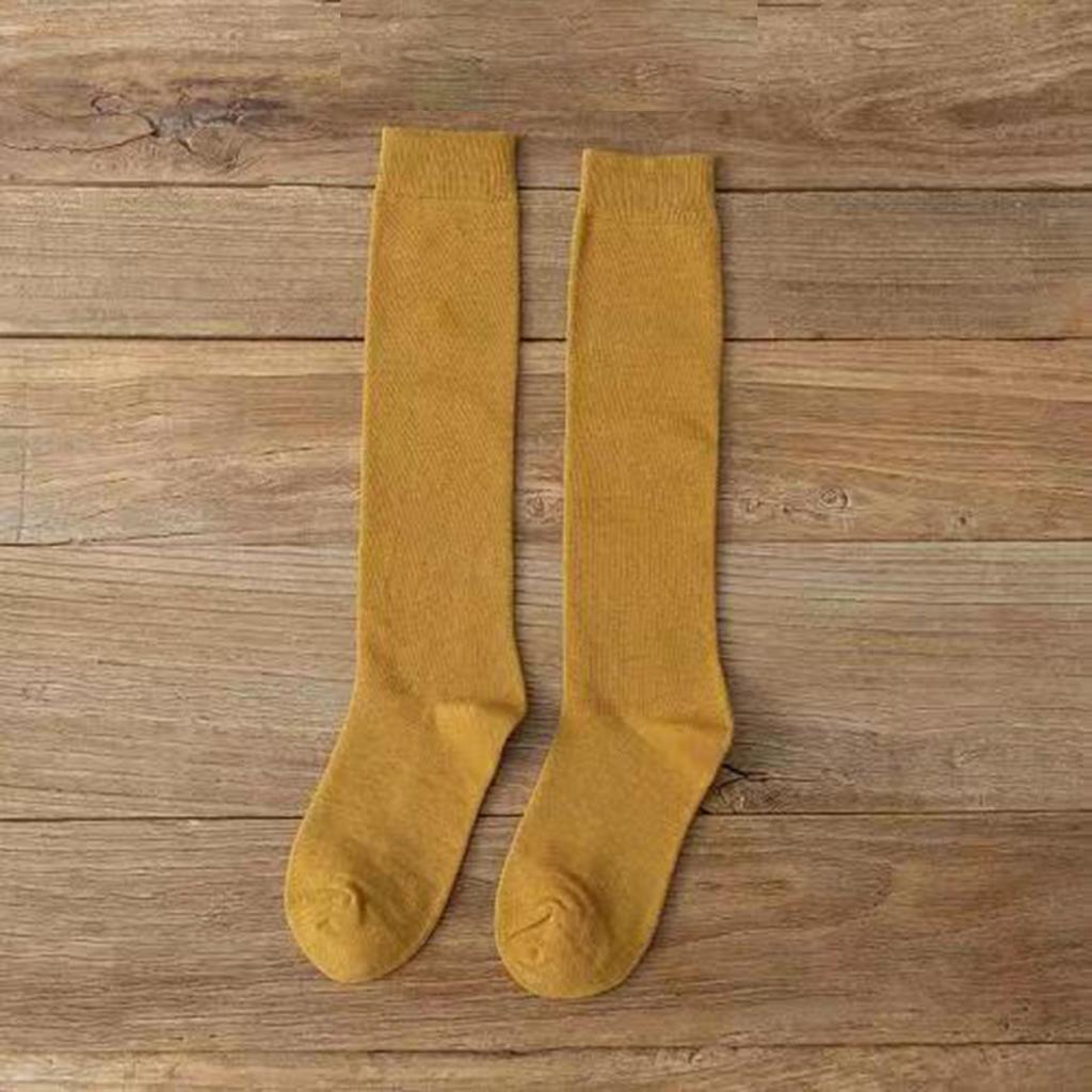 Women's Cotton Knee High Socks, Casual Solid Color Knit Knee Socks Mutiplecolors