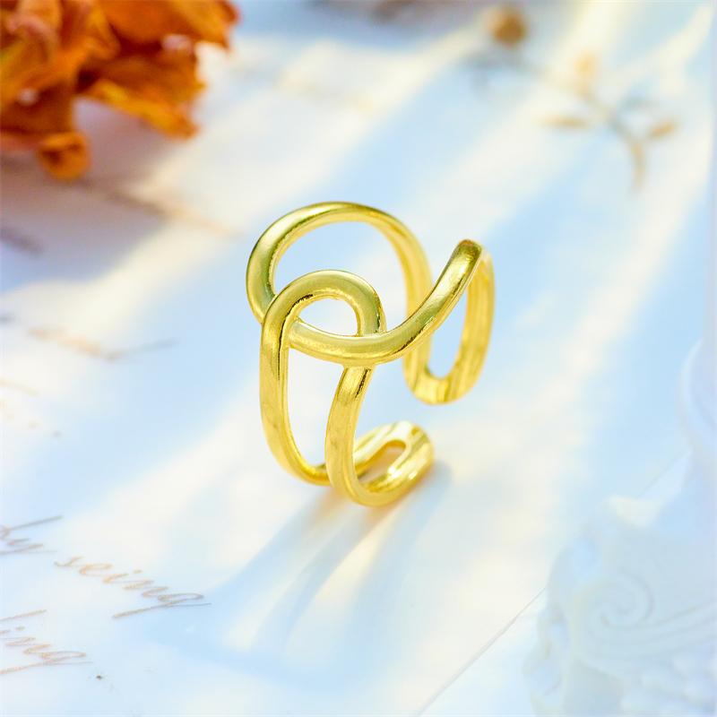 

DIEYURO 316L Stainless Steel Geometric Twist Open Ring For Women New Simple Girls Finger Rings Zircon Birthday Gifts Bijoux