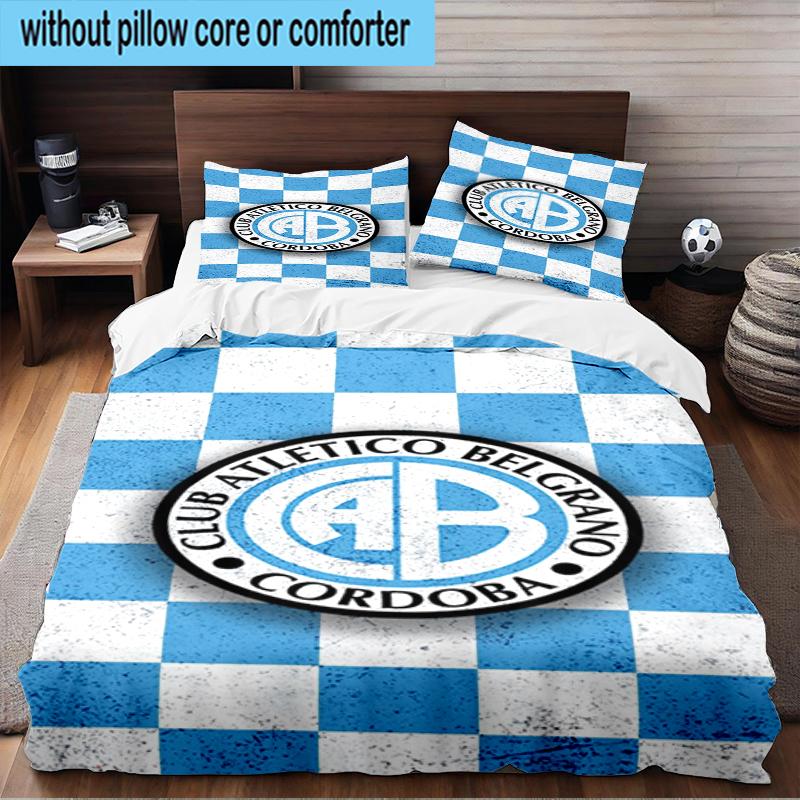 Atletico Belgrano Crest 3PCS Bedding Set 2D Printing (Includes 1 Duvet Cover + 2 Pillowcases Coreless), Bedroom decor,Fan gift