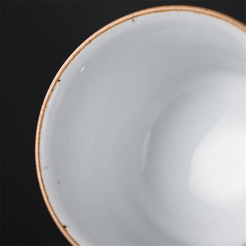 Handmade Coarse Pottery Kiln Change Master Tea Cup Ceramic Hand Painted Crane Teacups Tea Set Drinkware