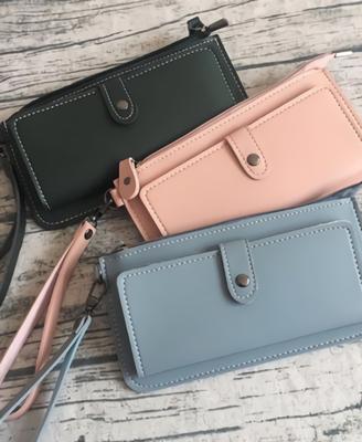 Handle Zipper and Buckle Long Wallet