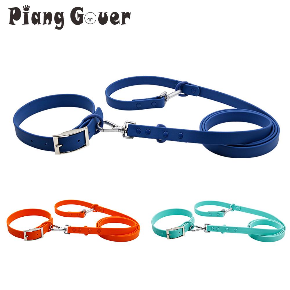 Pet Collar Leashes Set Waterproof Soft Adjustable Pet Collar Dog Leash Outdoor Walk Rope Supplies