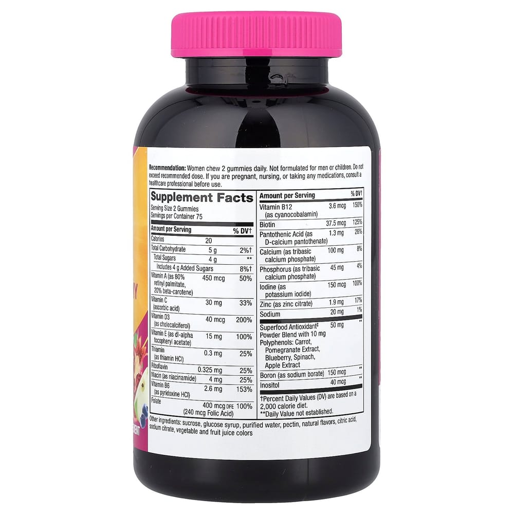 Nature's Way Alive! Women's Multivitamin Mixed Berry Flavored Gummies, 150 Count