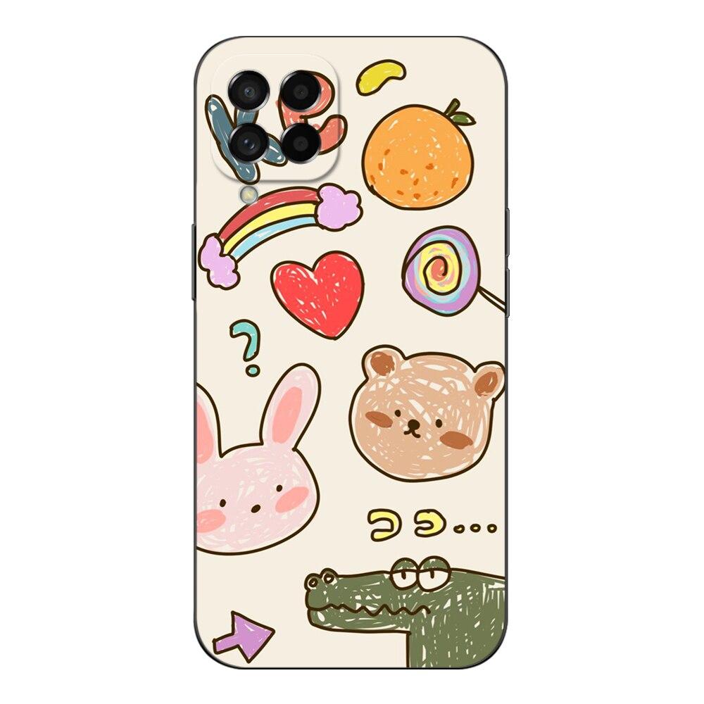 For Samsung Galaxy M53 5G Case Phone Back Cover M 53 m536 Case Soft Silicone Black Tpu Case cute funy