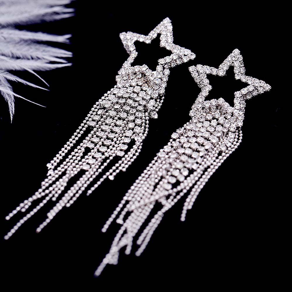 For Women Accessories Tassel Gold Silver Color Stud Earrings Dangle Earring Drop Earrings Jewelry
