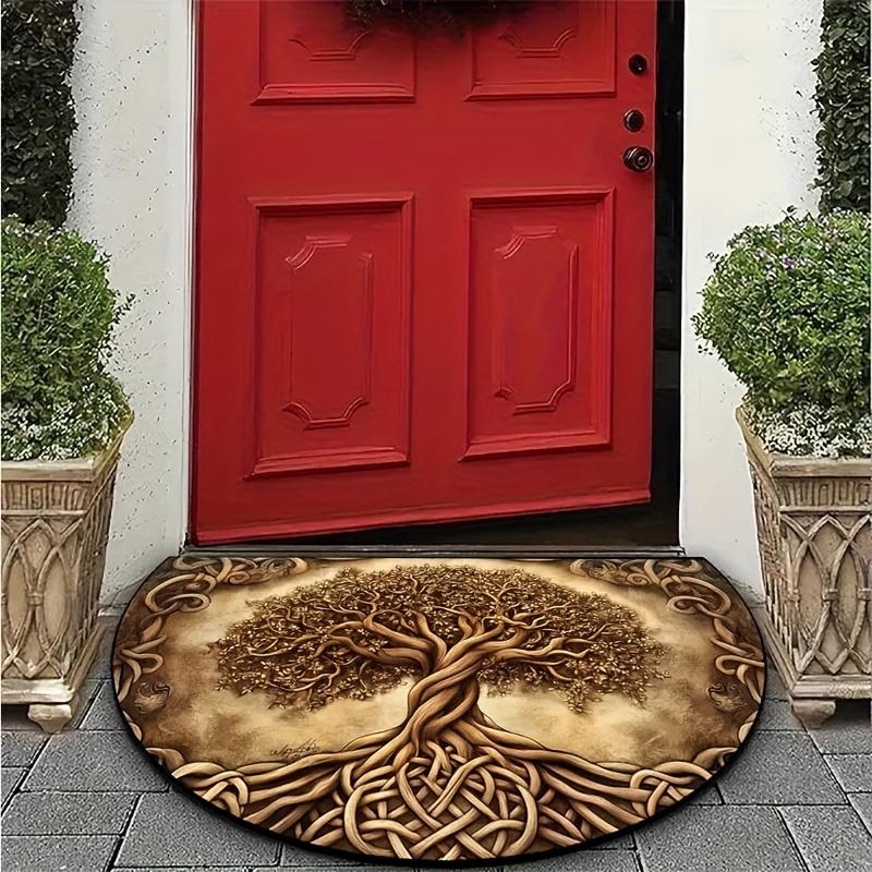 VIKAMA Evergreen Tree Carpet Vigorous Tree Doormat Good Luck Welcome Mat Rug For Bedroom Carpet For Live Room Home Decor