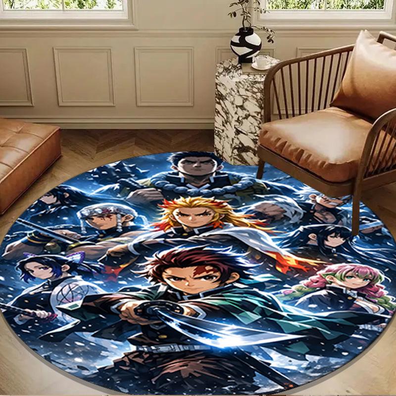 Dark Fantasy Heroes De-mon Round mat Home Decor, Chair rug For livingroom,Bedroom, doormat home decor Birthday Gift Christmas Gifts
