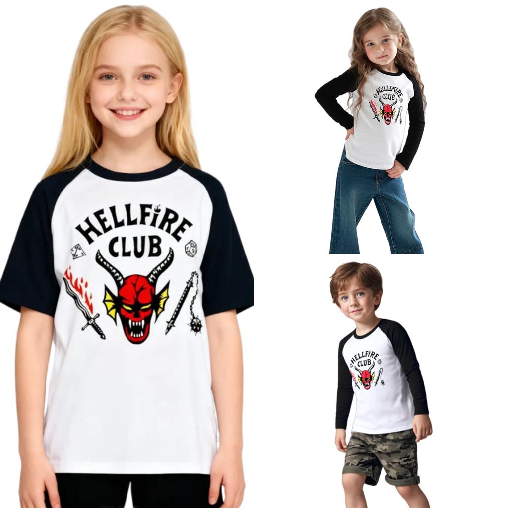 Chlapci Dívky Stranger Things Hellfire Potisk Módní Filmový Potisk Tričko Top