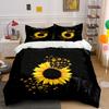 Sunflower Paw Print Decor Set Soft Comfortable Duvet Cover Bedding Set Included 1*Duvet Cover & 2*Pillowcases Gift