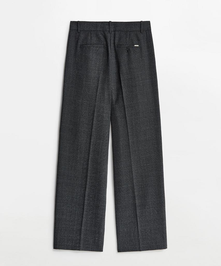 LMOOD Kant Wool Check Slacks Charcoal