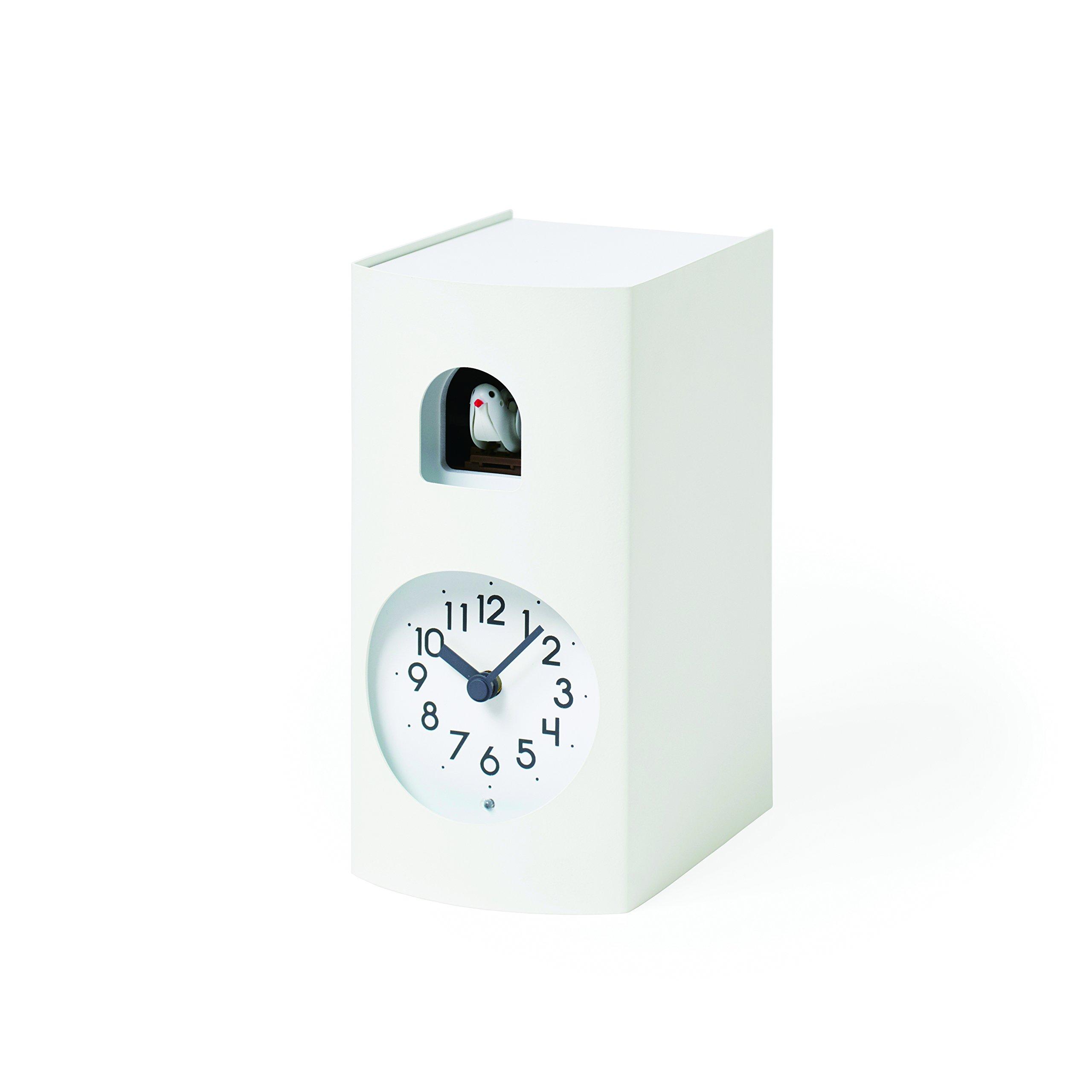 

Lemnos Bockoo GF17-04 WH Cuckoo Clock, Wall or Tabletop, Analog, White, Steel