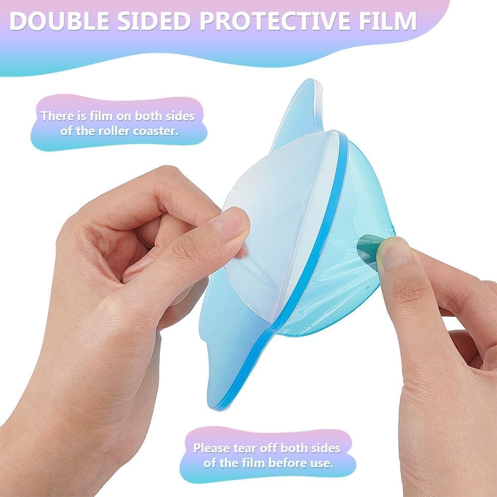 FINGERPIRE 2 Cloud Shaped Acrylic Coasters 5.1x6.4inch Clear Iridescent Irregular Creative Decorative Plate for Kitchen Counter, Dresser, Office Desk