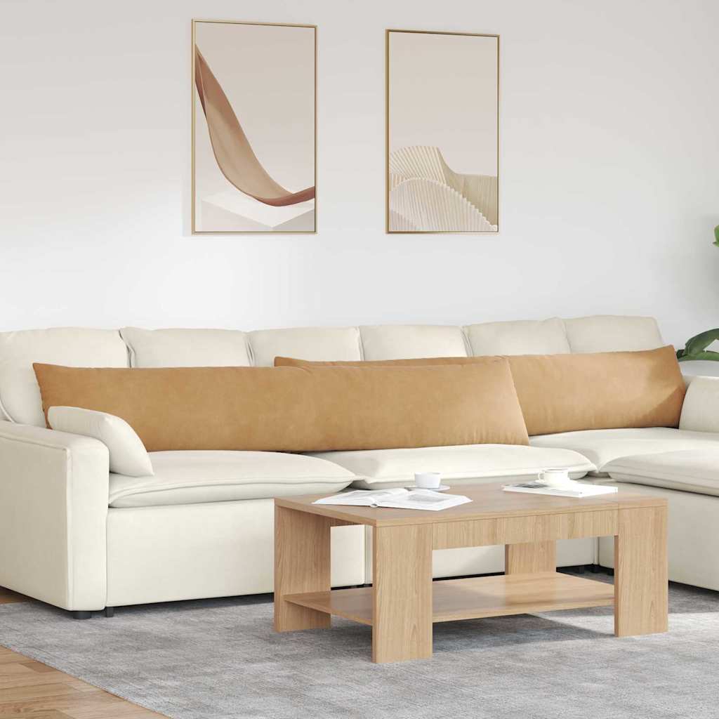 Sofa Cushions 2 Pieces Brown 200 X 40 Cm Cord Fabric